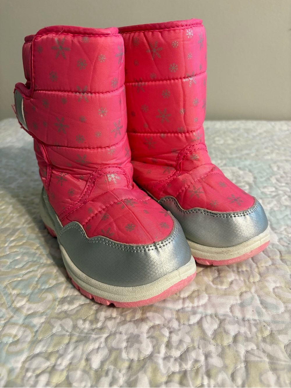Rugged Bear Little Girl Pink Snow Flake Winter Snow Boots